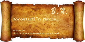 Borostyán Maxim névjegykártya